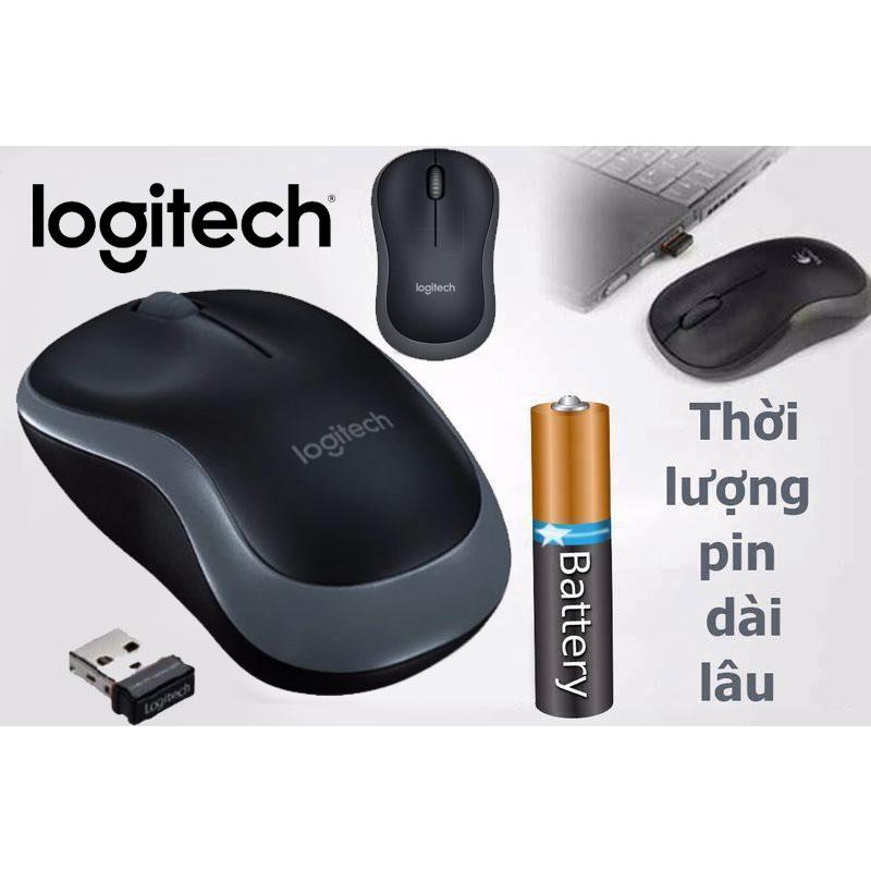 Chuột Không Dây Logitech B175 Optical Wireless Black - Thiết Kế Nhỏ Gọn - Hàng Chính Hãng Bảo Hành 1 Năm