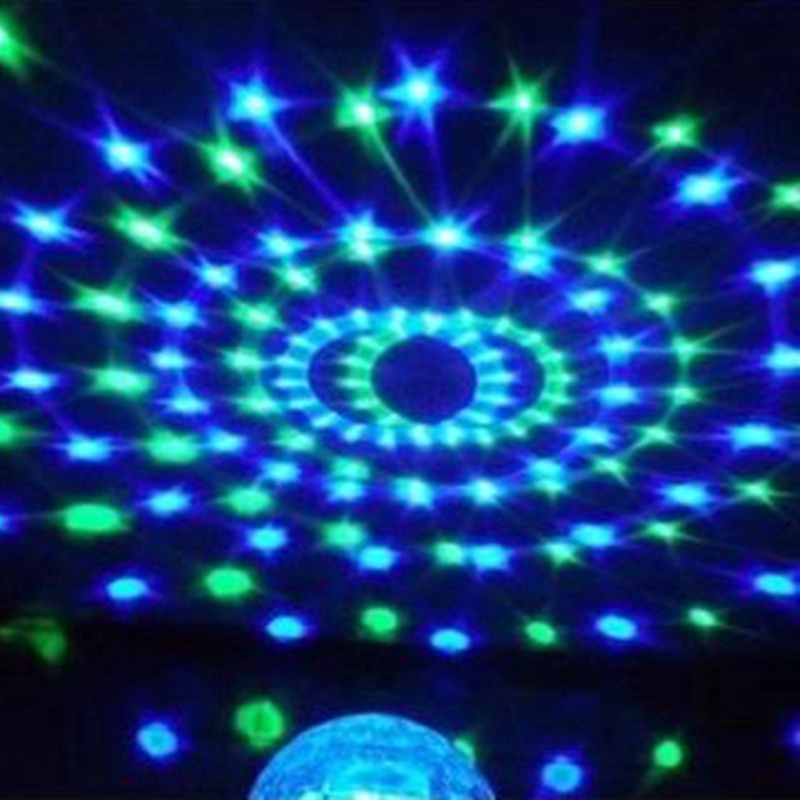 MP3 Magic Rotating Ball LED Music Stage Light Party Crystal Remote Control New 【cuul】