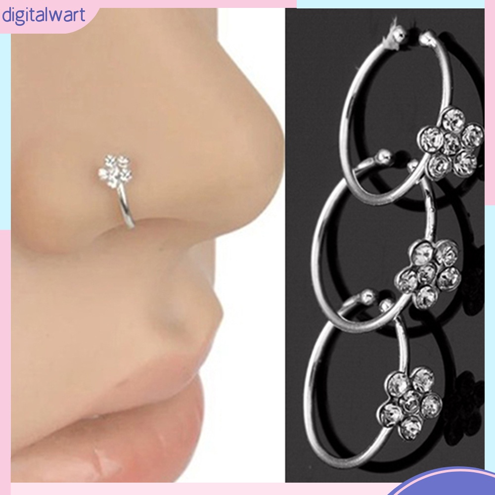 Khuyên xỏ mũi đính đá kiểu dáng sang trọng thanh lịch dành cho nữ