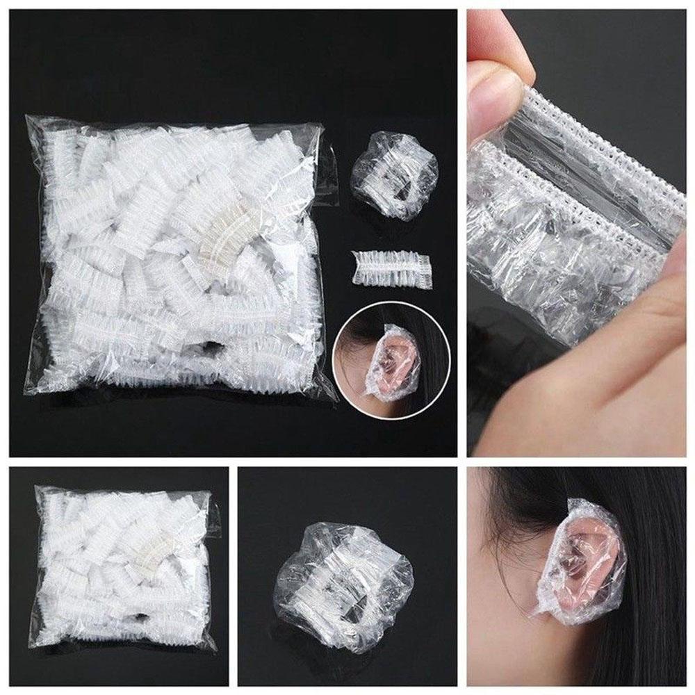 KAREN Mũ Tắm Trong Suốt Bảo Vệ Tai Khi Nhuộm Tóc Sử Dụng Một Lần Tiện Lợi