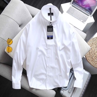 Sơ mi tay dài kate lụa màu trắng trơn big size nam