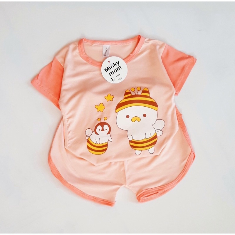 Bộ cộc tay thun lạnh quần vát túi ZIP cho bé trai bé gái B117