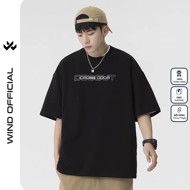 Áo thun tay lỡ W WIND phông unisex form rộng Cross Door nam nữ cotton ulzzang oversize