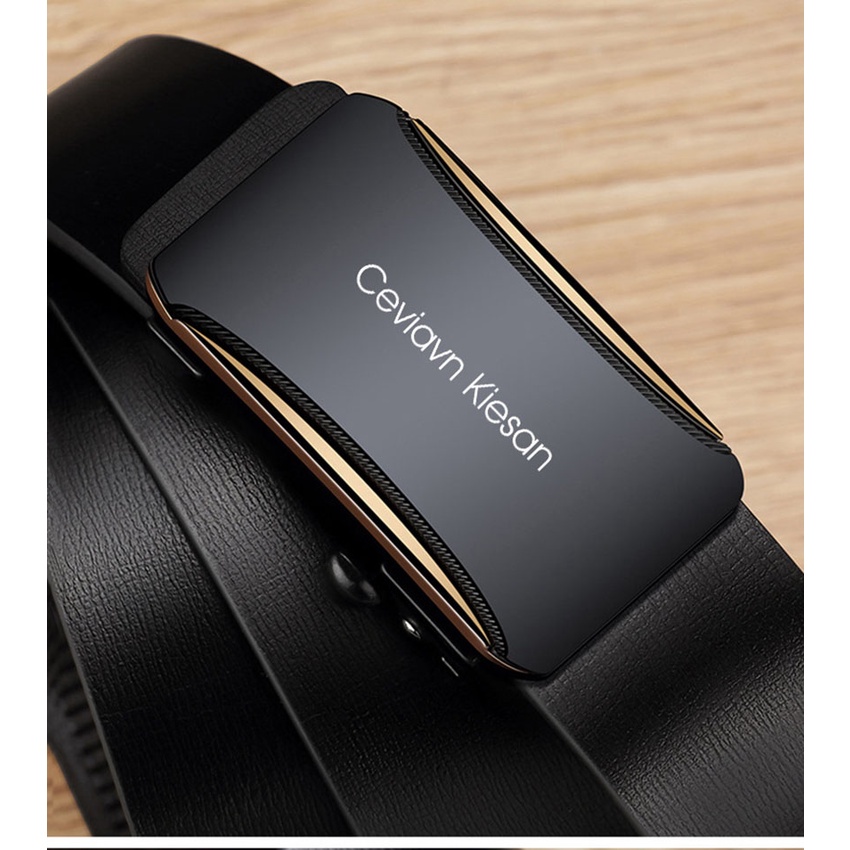 Thắt lưng nam cao cấp Cieviavn Kiesan, dây nịt nam da thật rộng 33mm dài 125cm khóa tự động mạ ti tan