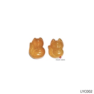 Mặt Đá Hồ Ly Agate Cam - Ngọc Gems