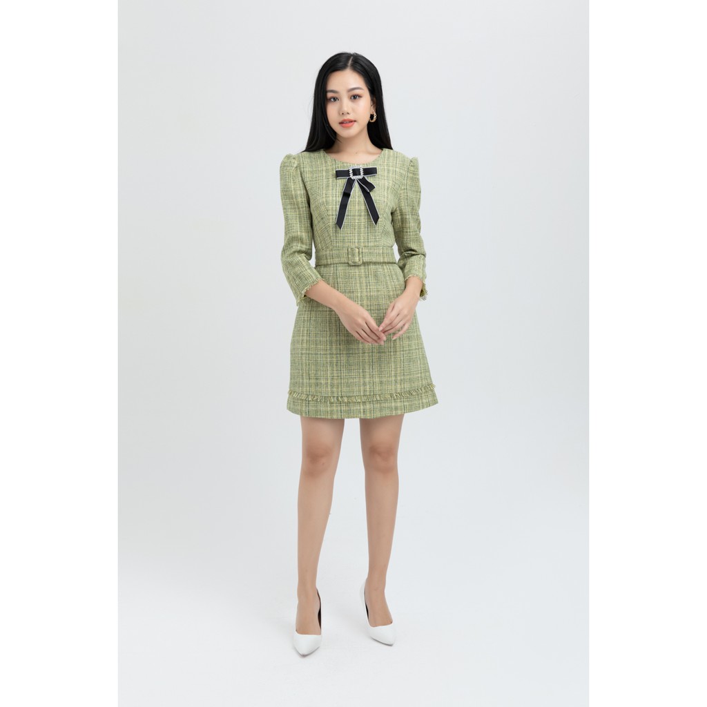 IVY moda Đầm ôm tweed 2 lớp MS 48B8349