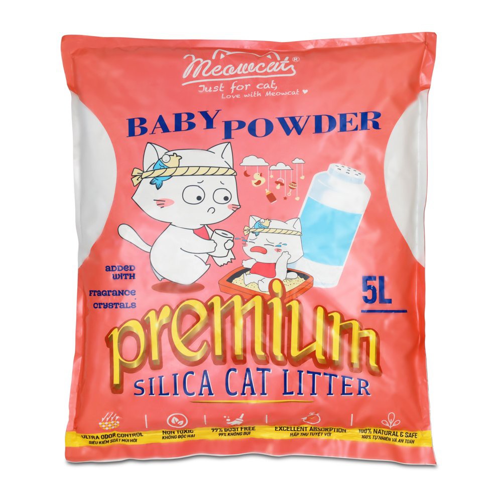 Cát thủy tinh vệ sinh cho mèo 5L SILICA CAT LITTER PREMIUM {BÁN BUÔN + FREESHIP} Cát vệ sinh cho mèo khử mùi cực mạnh