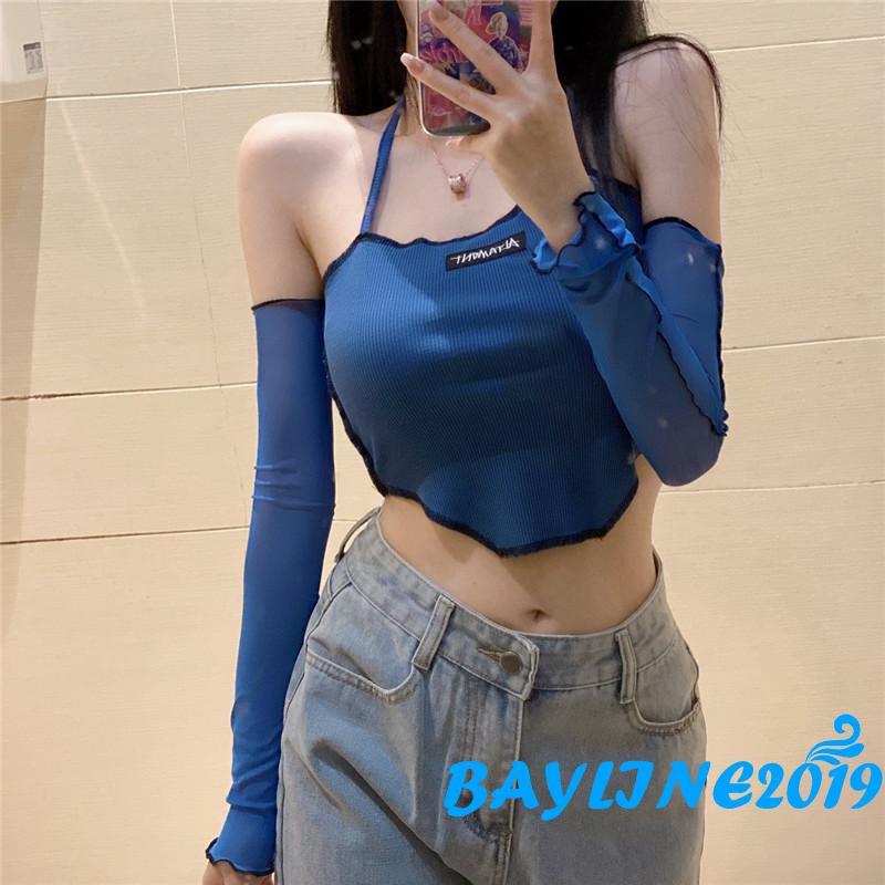 Áo croptop tay lửng trễ vai phong cách quyến rũ cho nữ