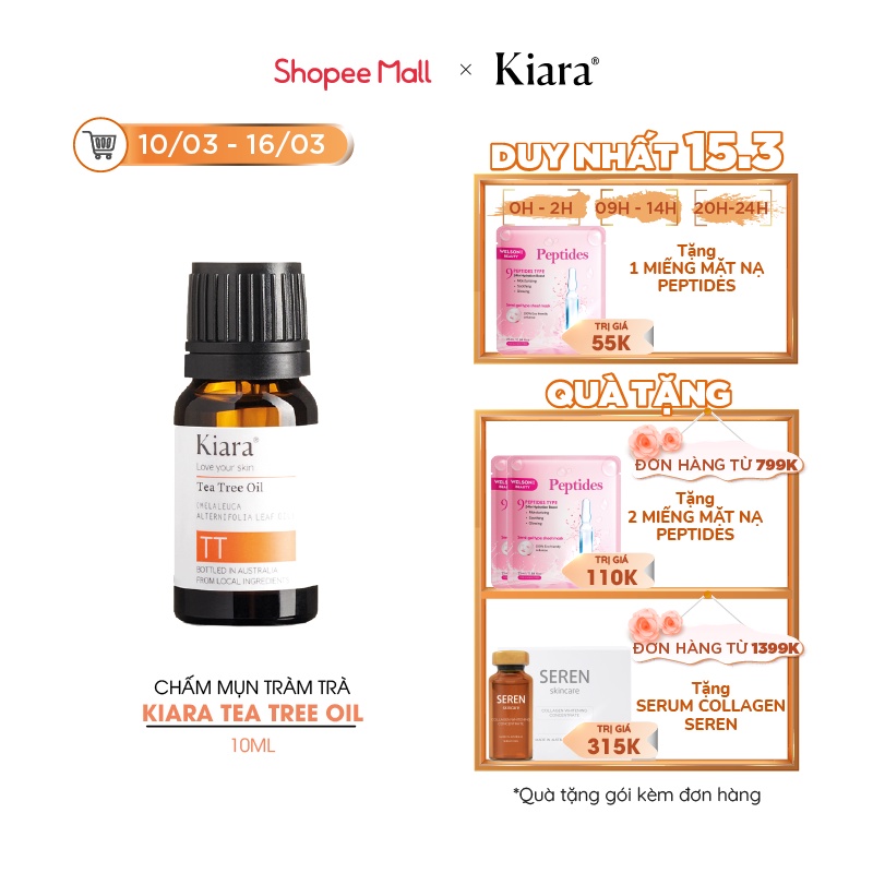 Chấm Mụn Tràm Trà Kiara Tea Tree Oil 10ml