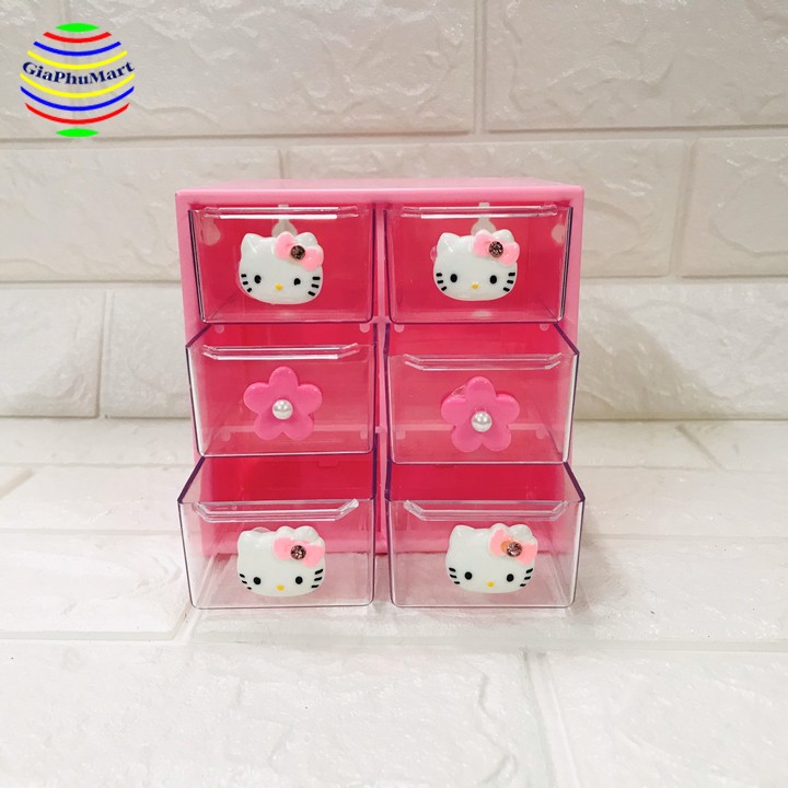 Tủ nhựa Hello Kitty 6 ngăn - Tủ đựng trang sức