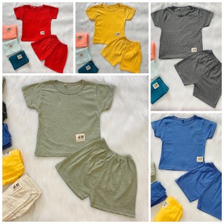 (Ảnh chụp thật) Bộ cotton HM cho bé trai bé gái