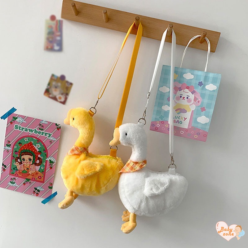 Túi Đeo Chéo Hình Vịt Nhồi Bông Dễ Thương Cho Bé