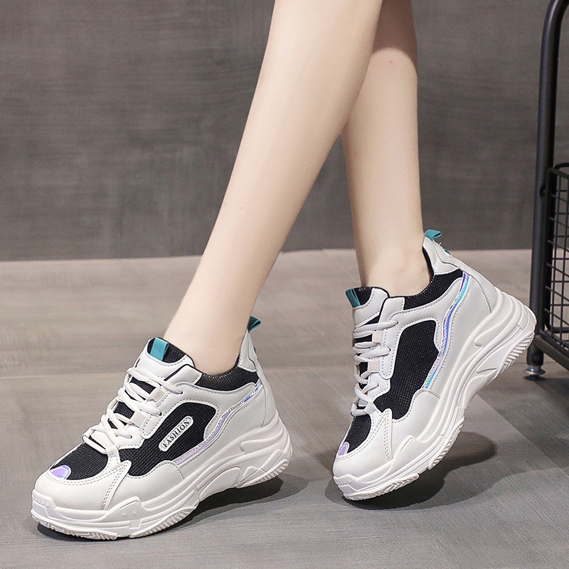 (NEW) Giày thể thao sneaker nữ  Ảnh THẬT  giày ĐẾ ĐỘN SIÊU CAO ( 2 màu )