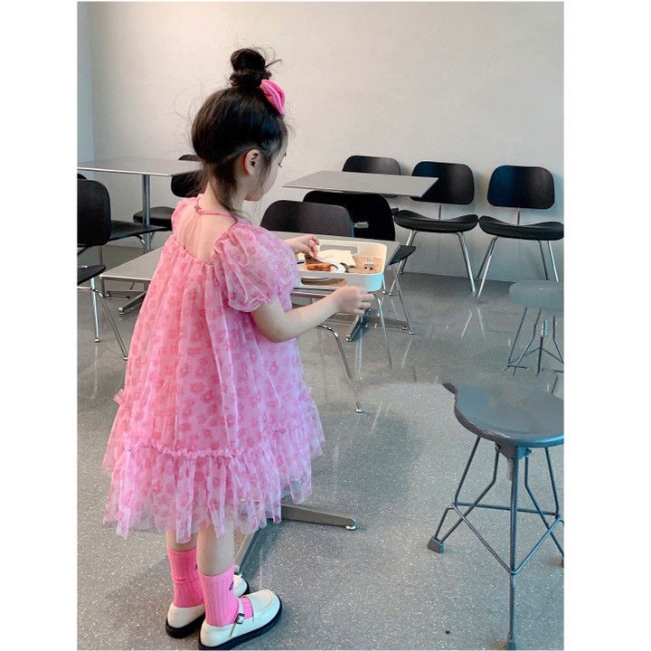 VL20 Size9-130 (9-25kg) Váy đầm bé gái (kiểu voan lưới thoáng mát) Thời trang trẻ Em hàng quảng châu