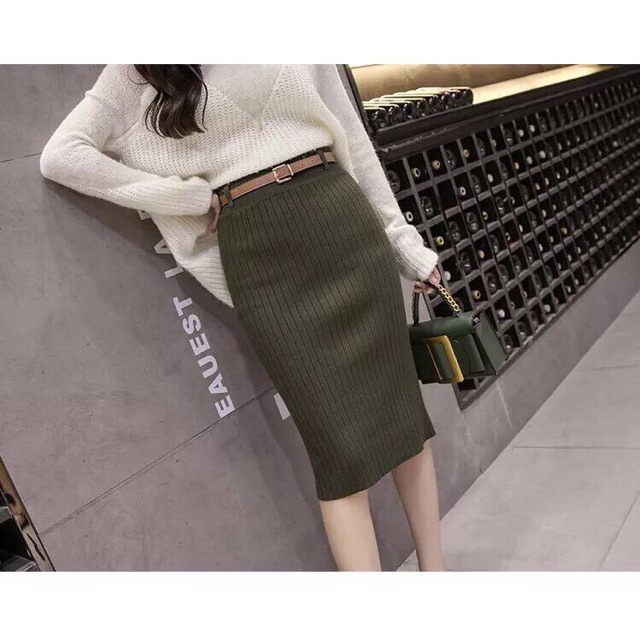 Chân váy len hàng đẹp (kèm belt)