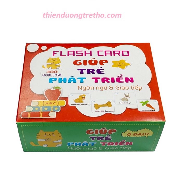 Bộ flashcard 300 câu hỏi giúp trẻ phát triển ngôn ngữ và giao tiếp - Thẻ học thông minh