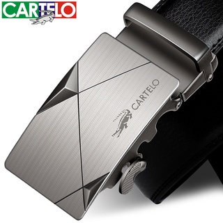 Thắt lưng nam cao cấp Cartelo, dây nịt nam da bò, khóa tự động, full hộp, mẫu II