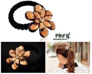 Cột Tóc Pha Lê Nhân Tạo Hoa 6 Cánh Cao Cấp