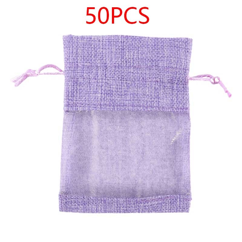 Bộ 50 Túi Dây Rút Chất Liệu Sợi Đay Tự Nhiên