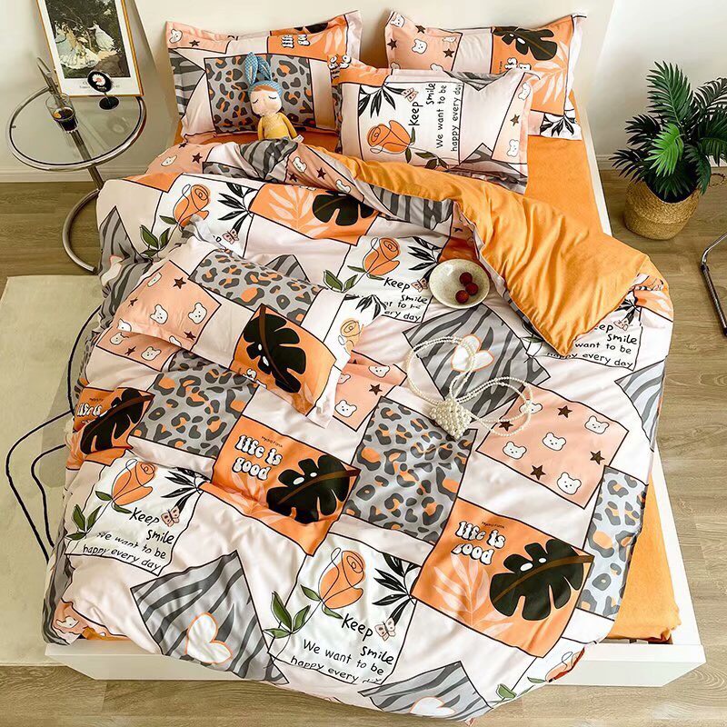Trọn Bộ 4 món chăn ga Cotton poly hàn quốc _nhập khẩu loại 1_dầy dặn đủ kích thước miễn phí bo chun