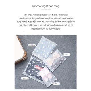 Túi zip đựng quần áo lụa mờ có khóa kéo đủ size