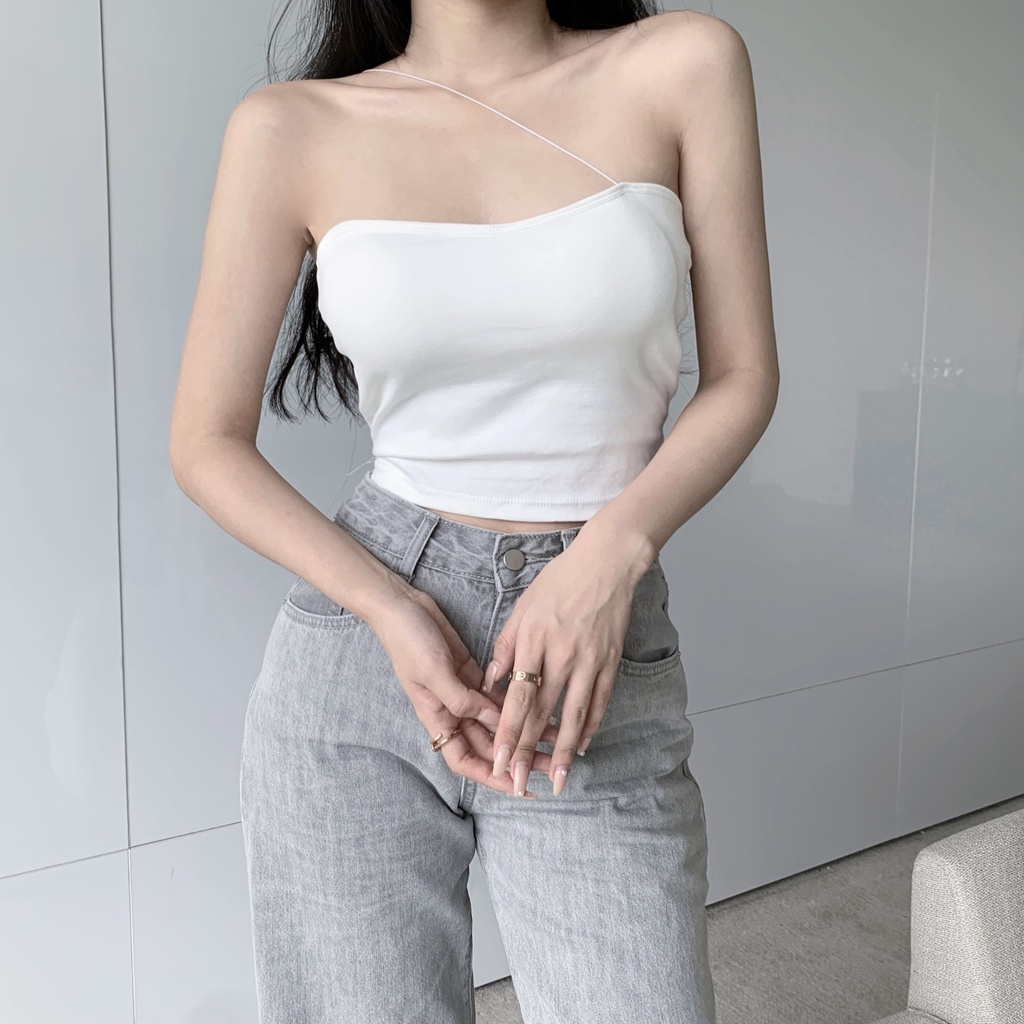 Áo Tank Top Trễ Vai Thiết Kế Đơn Giản Thời Trang Mùa Hè Quyến Rũ Cho Phái Nữ