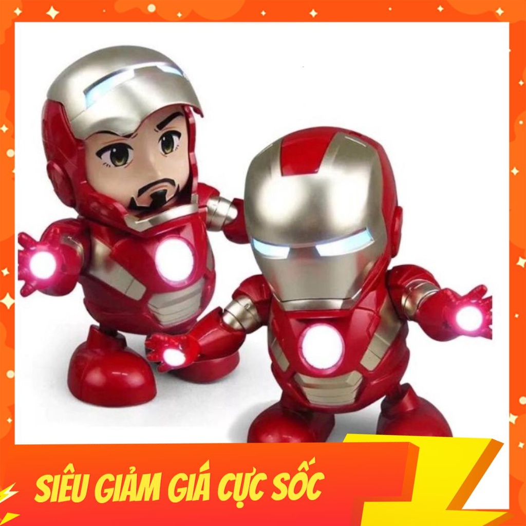 Đồ Chơi Robot Nhảy Múa Robot Dancer Hình Ironman Người Sắt Có Nhạc Vui Nhộn, Phát Sáng Lấp Lánh