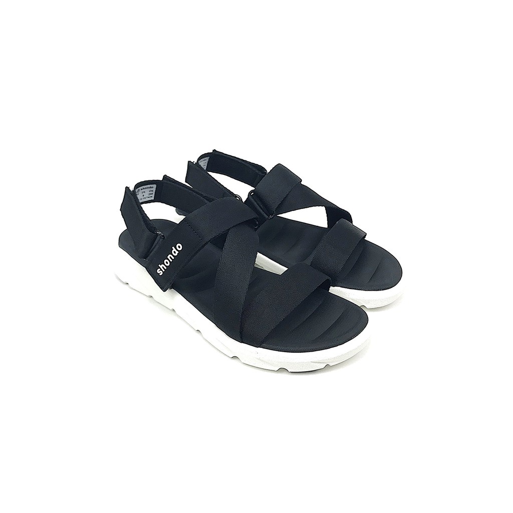 Giày Sandals SHONDO F6 Sport Quai Đen Đế Trắng F6S003