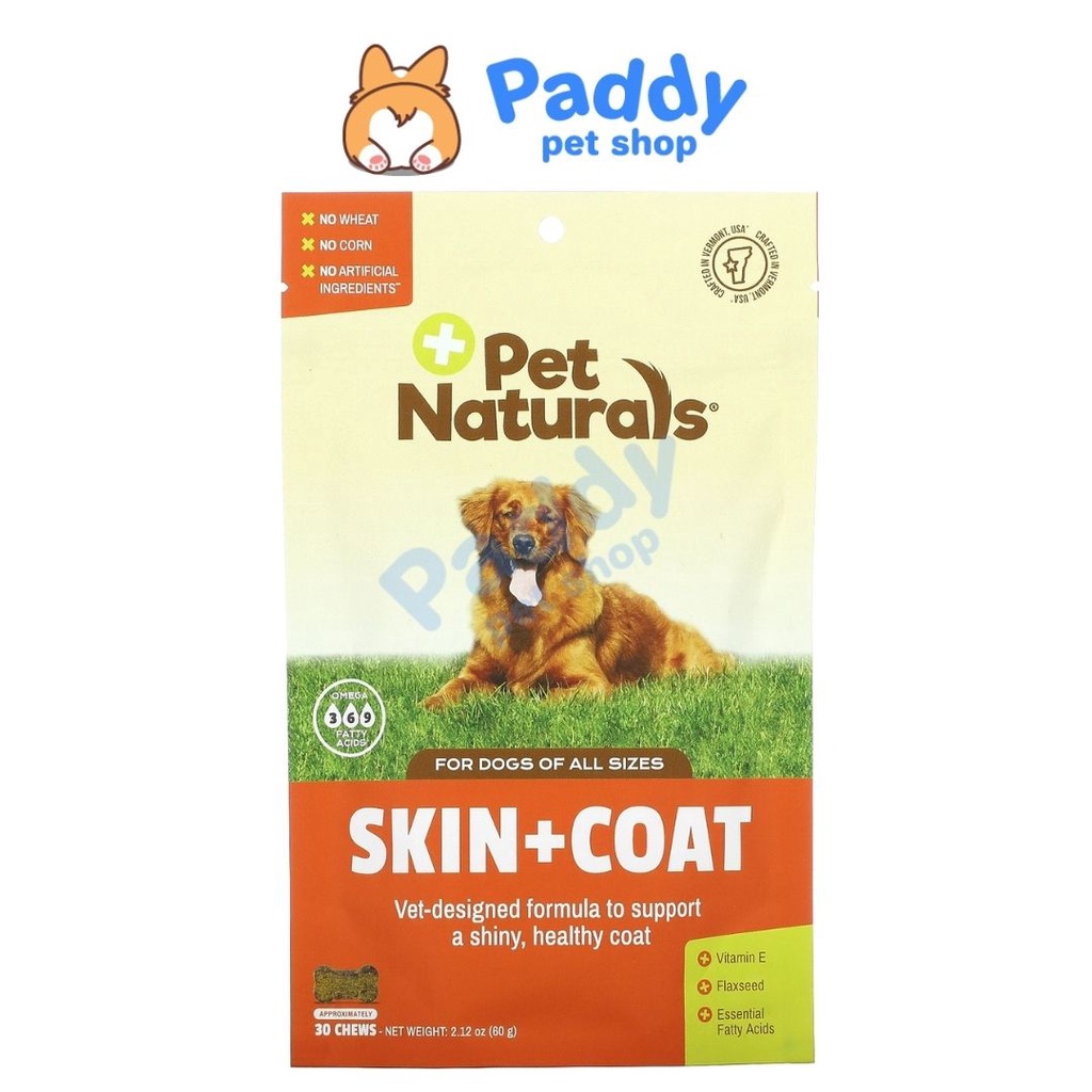 Viên Nhai Đẹp Lông Da Cho Chó Pet Naturals Skin Coat - Túi 30 Viên (USA)