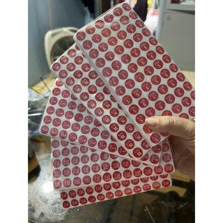 100 tờ decal size ,dán mác quần áo,giá xưởng - tem tròn 72 miếng /1 tờ*100 tờ /1 tập