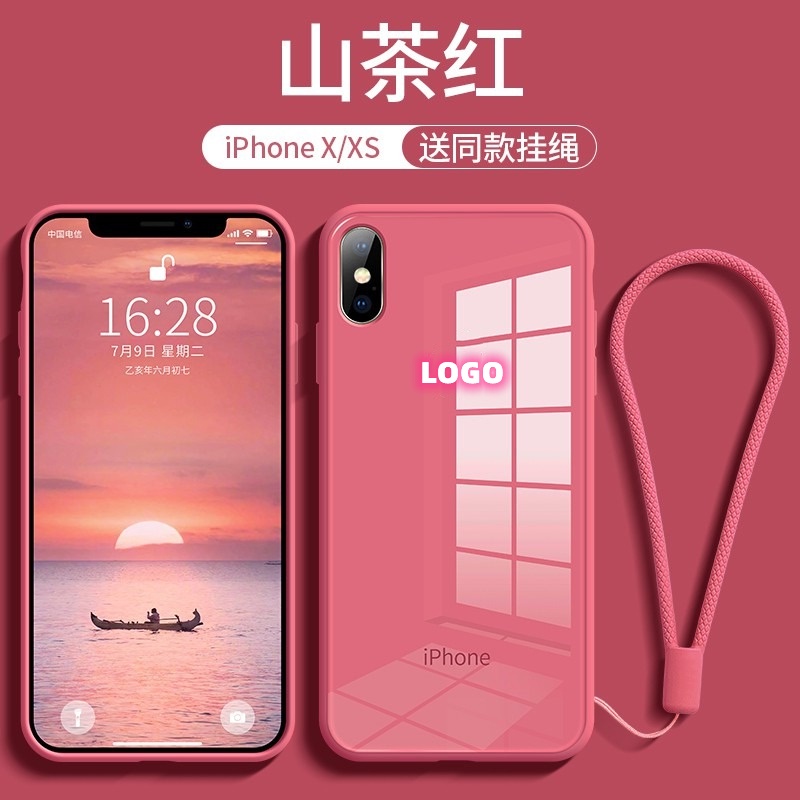 Ốp Điện Thoại Kính Cường Lực Viền Silicone Mềm Chống Trầy Xước Cho iPhone X XS XR 11 8 7 PLUS 11-11pro-11promax