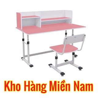 Bàn học cho bé gái có giá sách giá rẻ hãng Xuân Hòa BHS 13-07HG màu hồng