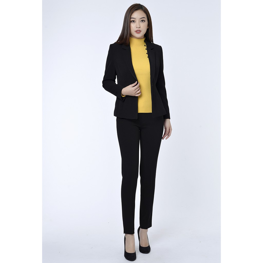 Quần ống côn, xẻ gấu LAMER L64K18Q005 (Đen)
