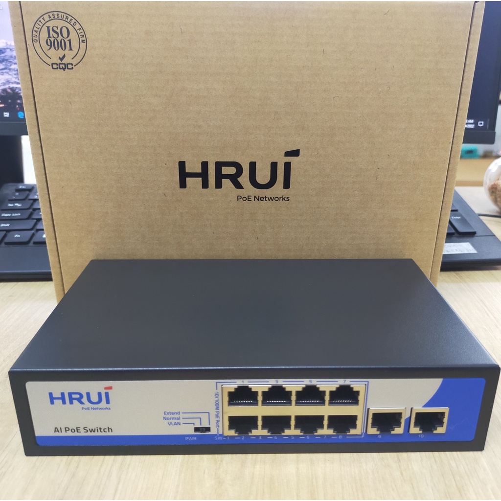 {Chính Hãng}Thiết bị chuyển mạch Switch POE Hrui 8 Port HR900-AF-82N