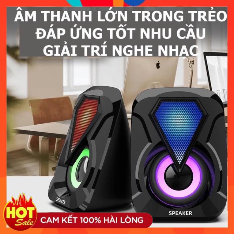 [Mã ELHACE giảm 4% đơn 300K] Loa vi tính mini 1053 để bàn cao cấp âm thanh siêu trầm có đèn led 7 màu