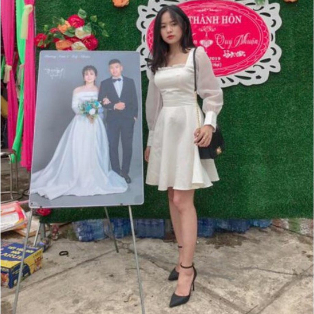 Đầm trắng xòe tay phồng dễ thương Babe Dress | BigBuy360 - bigbuy360.vn