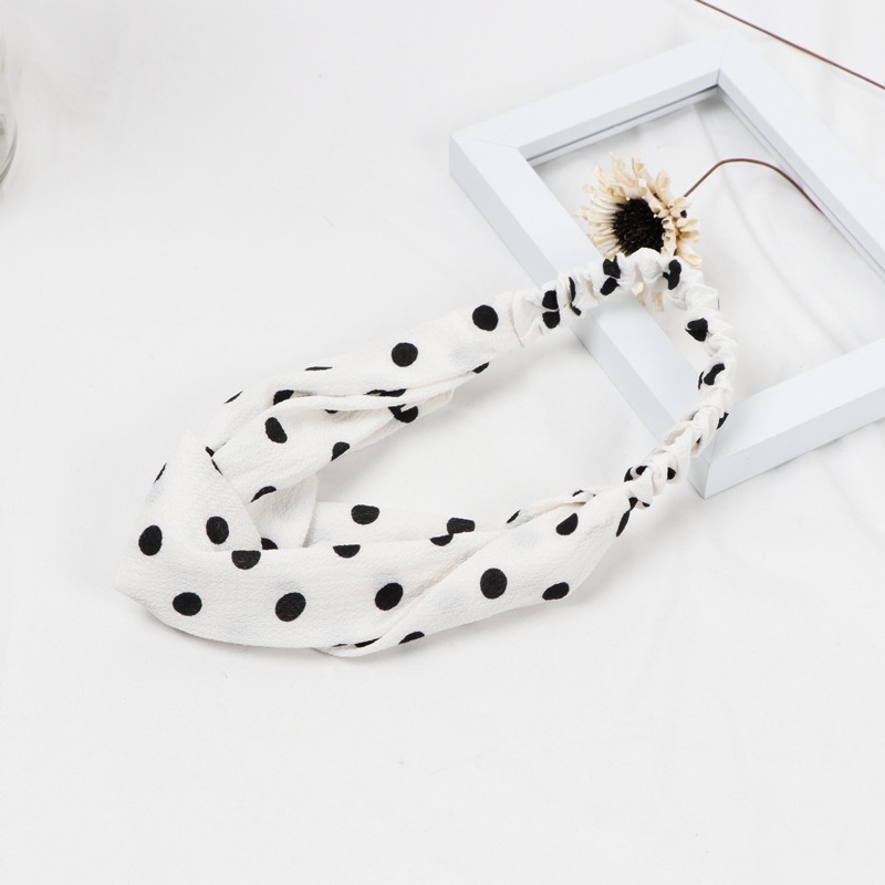 Băng Đô Vải Chấm Bi Co Giãn Phong Cách Hàn Quốc