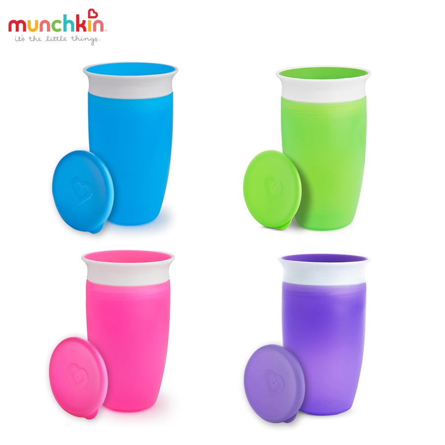 Cốc tập uống 360° chống đổ Munchkin có nắp 296ml