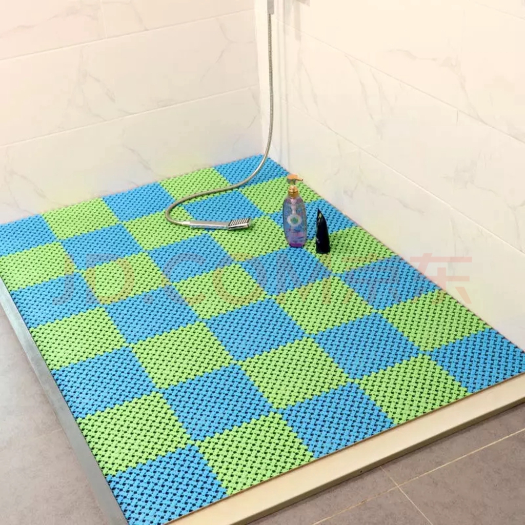Tấm thảm nhựa ghép chống trơn nhà tắm nhà vệ sinh kích thước 30x30, an toàn cho trẻ nhỏ tránh va đập 9378