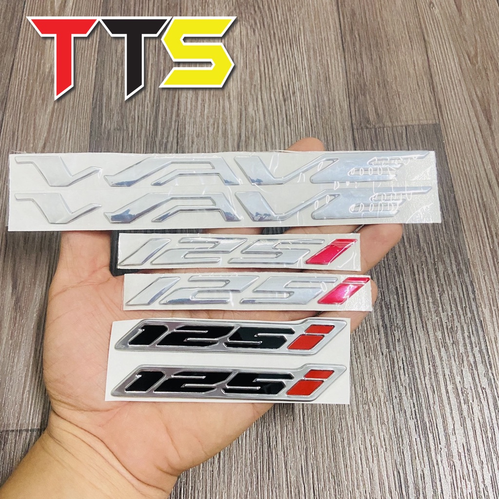 Bộ tem chữ WAVE kèm số 125i dán dàn áo xe WAVE 125i, FUTURE 125i, FU LED hàng linh kiện thay thế