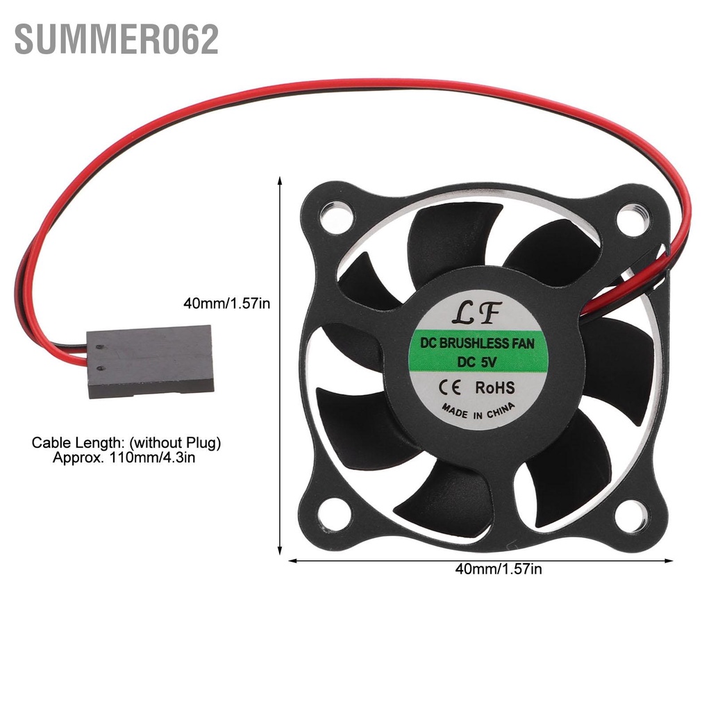 Summer062 Quạt làm mát RC Tản nhiệt nhanh Động cơ thay thế ESC cho 1/10 1/12 1/8 Car