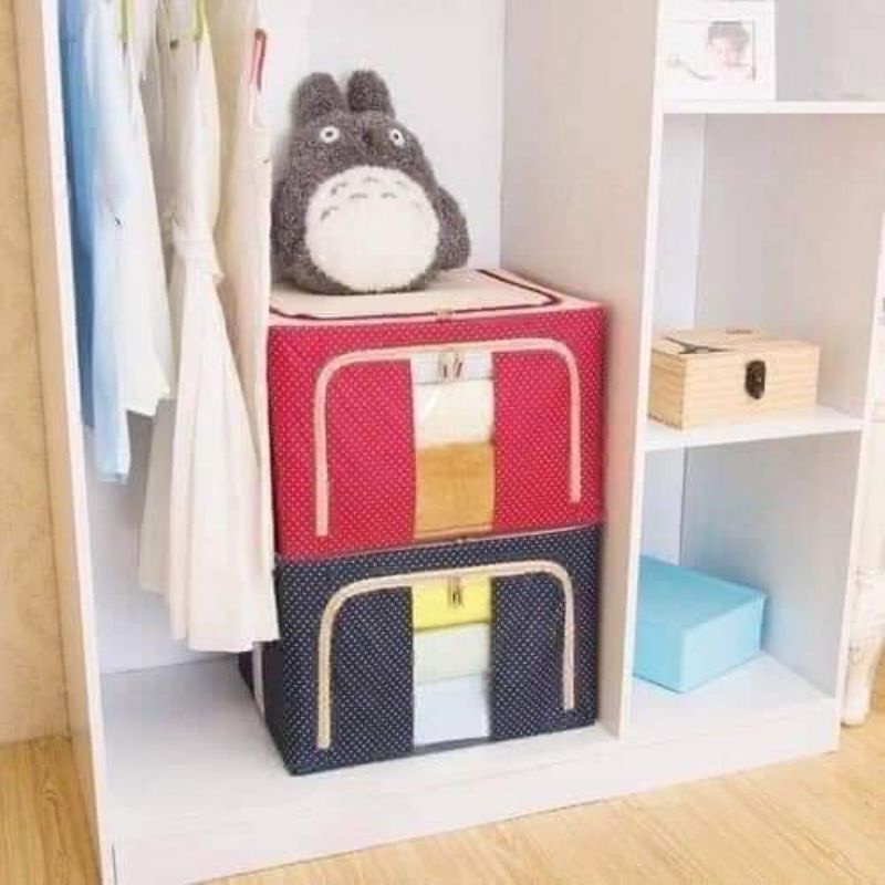 Túi đựng chăn khung sắt - Hộp vải đựng đồ cao cấp,bền đẹp