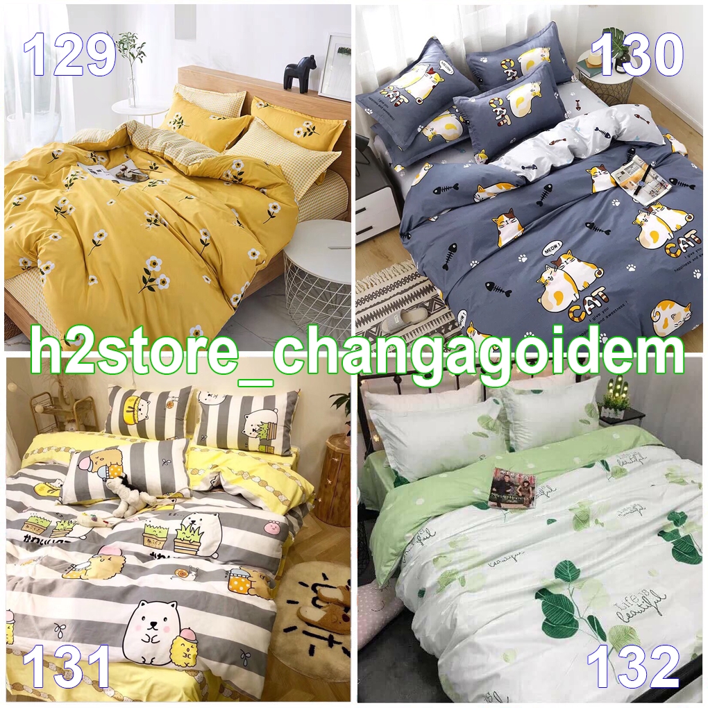 CHĂN PHAO Bộ Cotton Poly Nhập Khẩu Ga Hàn Quốc Phối Màu (gạt trái xem mẫu) | BigBuy360 - bigbuy360.vn