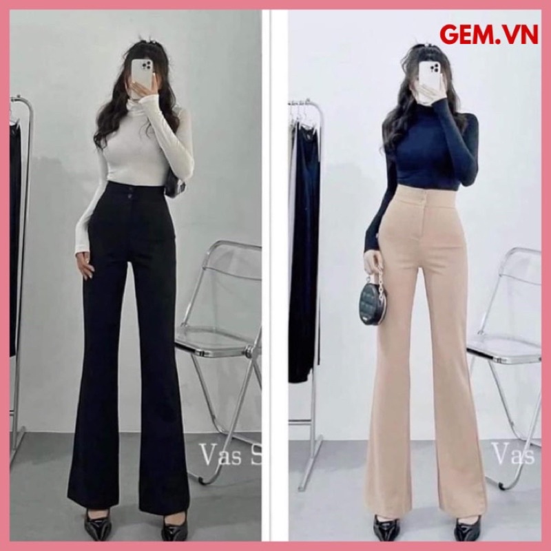 Quần vải ống loe 2 cúc có BIGSIZE thời trang dễ phối đồ chất liệu đẹp