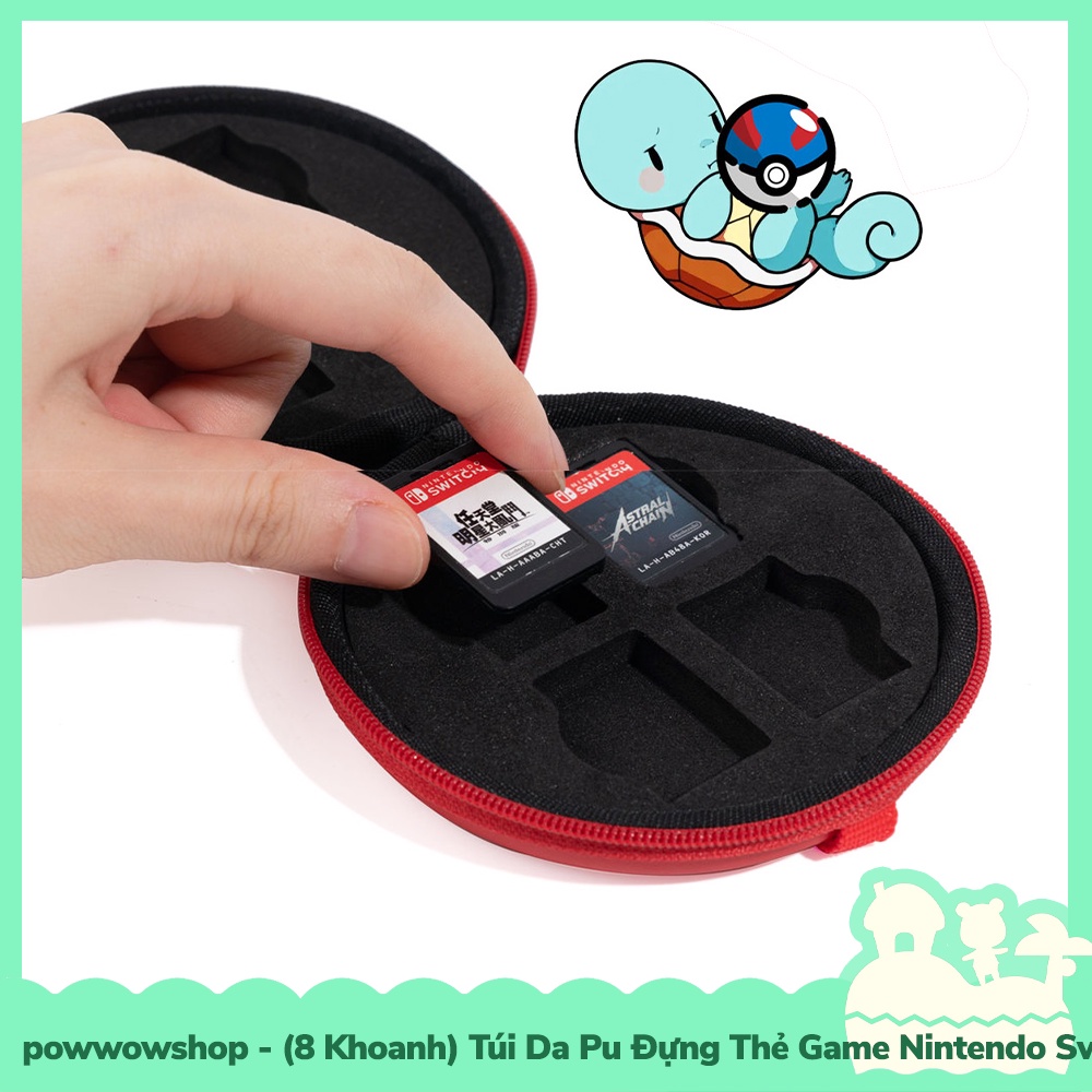 [Sẵn VN - Hỏa Tốc] (8 Chỗ) Túi Mini Da Pu Đựng Thẻ Game Nintendo Switch OLED/V1/V2/LITE Mẫu Poke