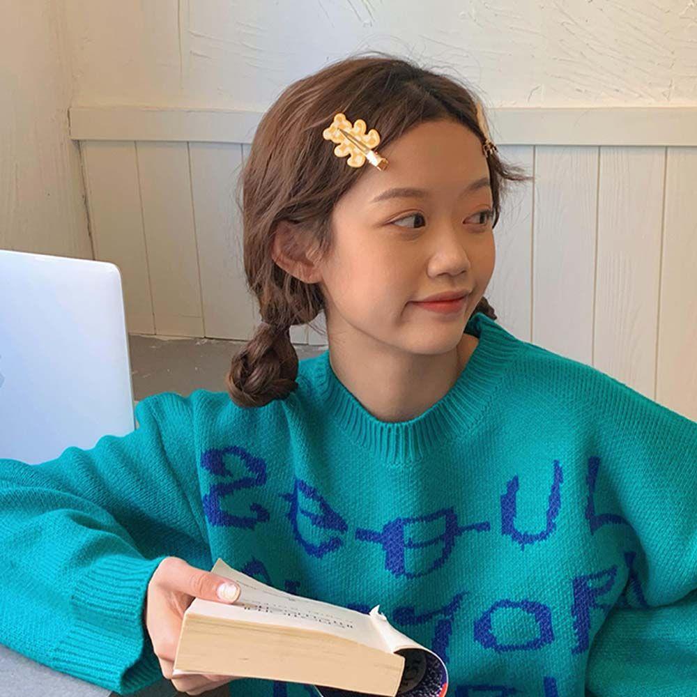 Kẹp Tóc Hình Thỏ / Gấu Kẻ Sọc Caro Không Đường May VANES1 Cho Nữ