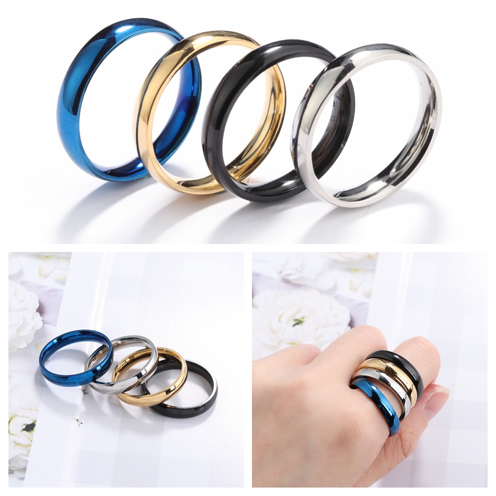 Nhẫn Chất Liệu Thép Không Gỉ Đính Đá Thời Trang Cho Nữ Size 5-12