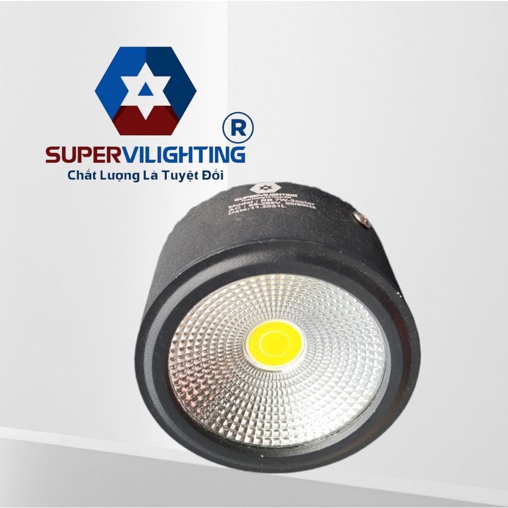 Đèn bơ SuperVilighting, MS Bơ-7-11, Công suất 7w-11w, AC220V, trang trí trần nhà, lấy sáng shop, quán. Bảo hành 24 tháng