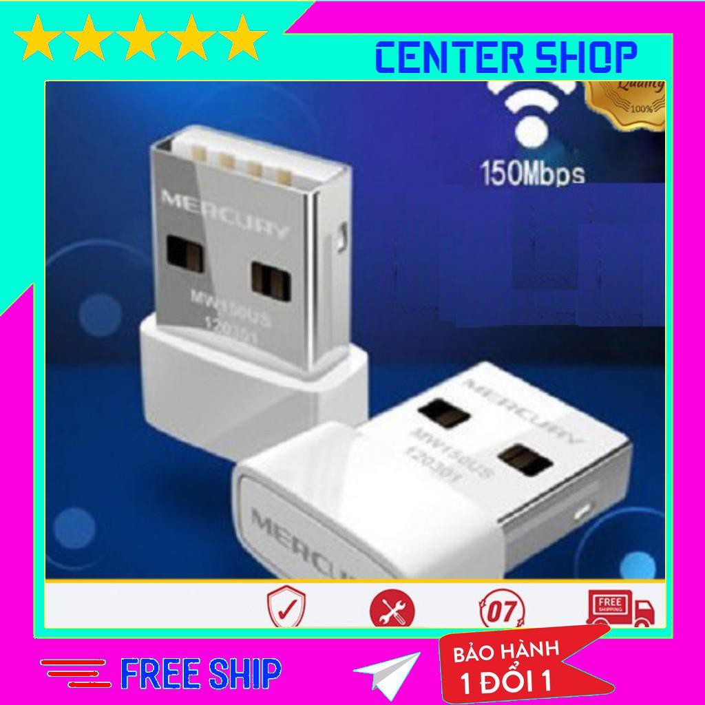 USB Wifi thu sóng mini không dây Mercury, máy thu sóng đa năng  tốc độ 150Mbps - center shop