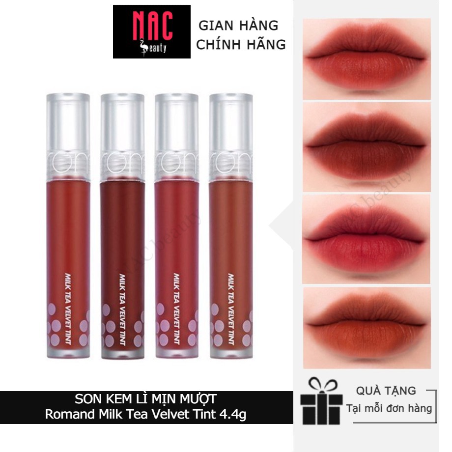 [CHÍNH HÃNG] Son Kem Lì, Mịn Mượt Như Nhung Romand Milk Tea Velvet Tint 4.4g | BigBuy360 - bigbuy360.vn